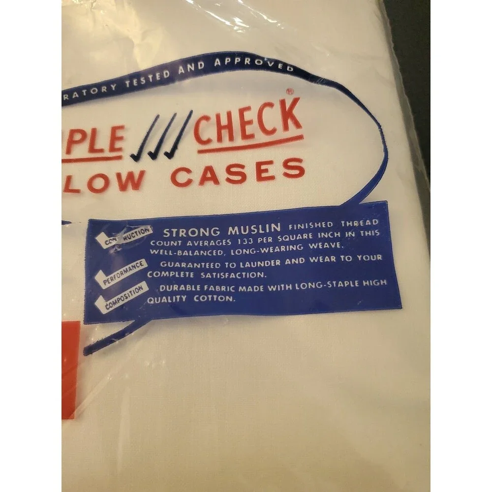 Vtg Sets Triple Check Muslin Pillow cases New Original Packaging 42